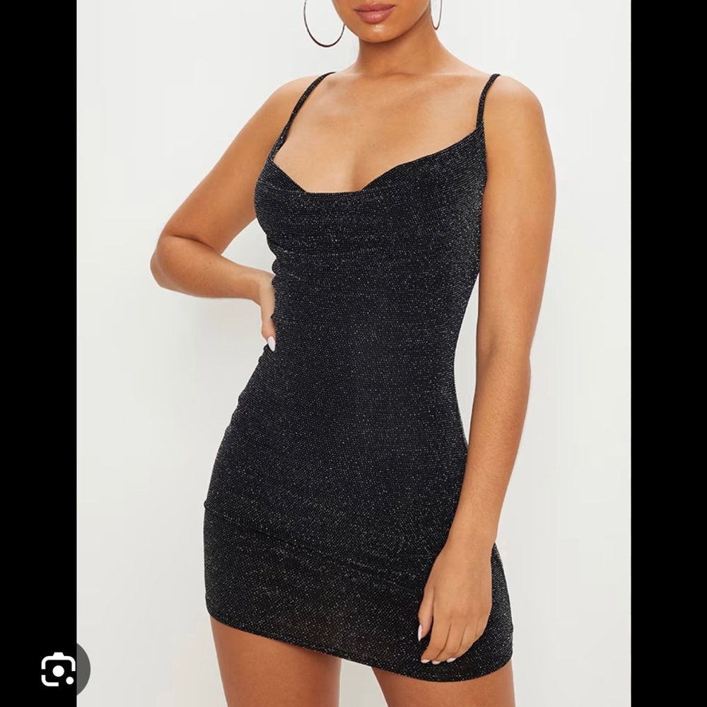 Sparkly Cowl Neck Mini Dress ✨